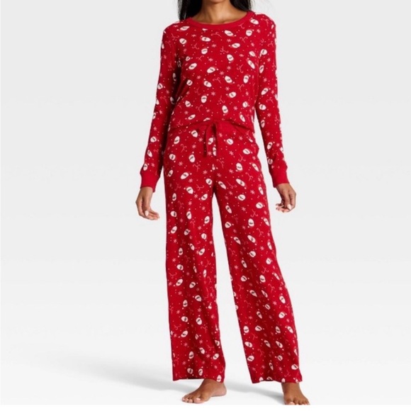 Wondershop Other - Wondershop Red Christmas Pajama Pants White Snowflakes Candy Cane Santa Claus XS